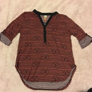 No Boundaries Pink Aztec Top